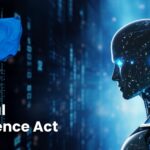 EU AI Act: Symbolische Darstellung von Künstlicher Intelligenz, Regulierung und neuen gesetzlichen Anforderungen für Unternehmen